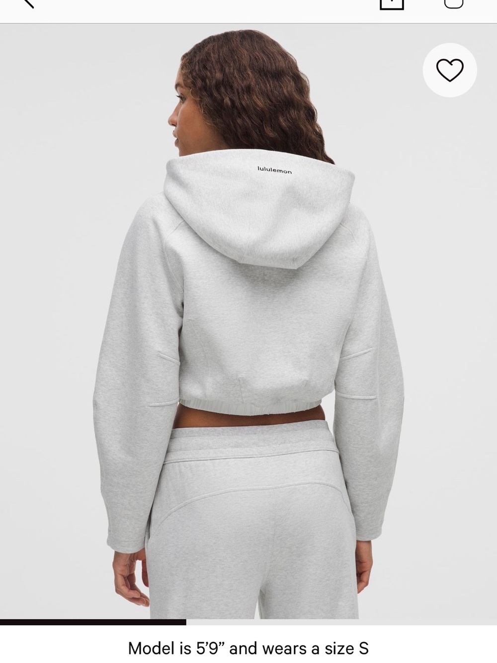 lululemon athletica Light Gray Cropped Zip Hoodie - Picture 2 of 2